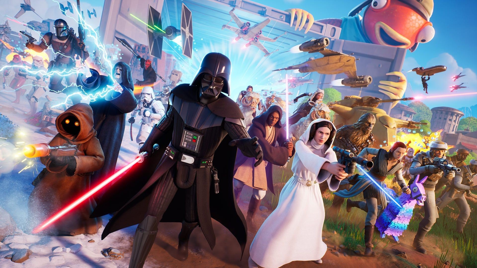 Fortnite Star Wars Day roadmap featuring new Star Wars-themed games and LEGO Fortnite Odyssey content