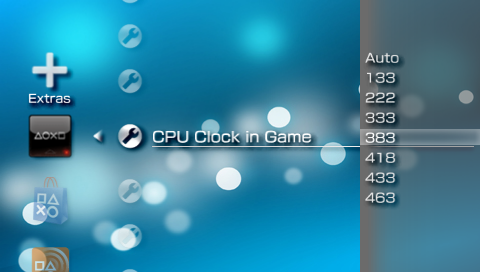 A Sony PSP handheld shown with a clean retro gaming setup.