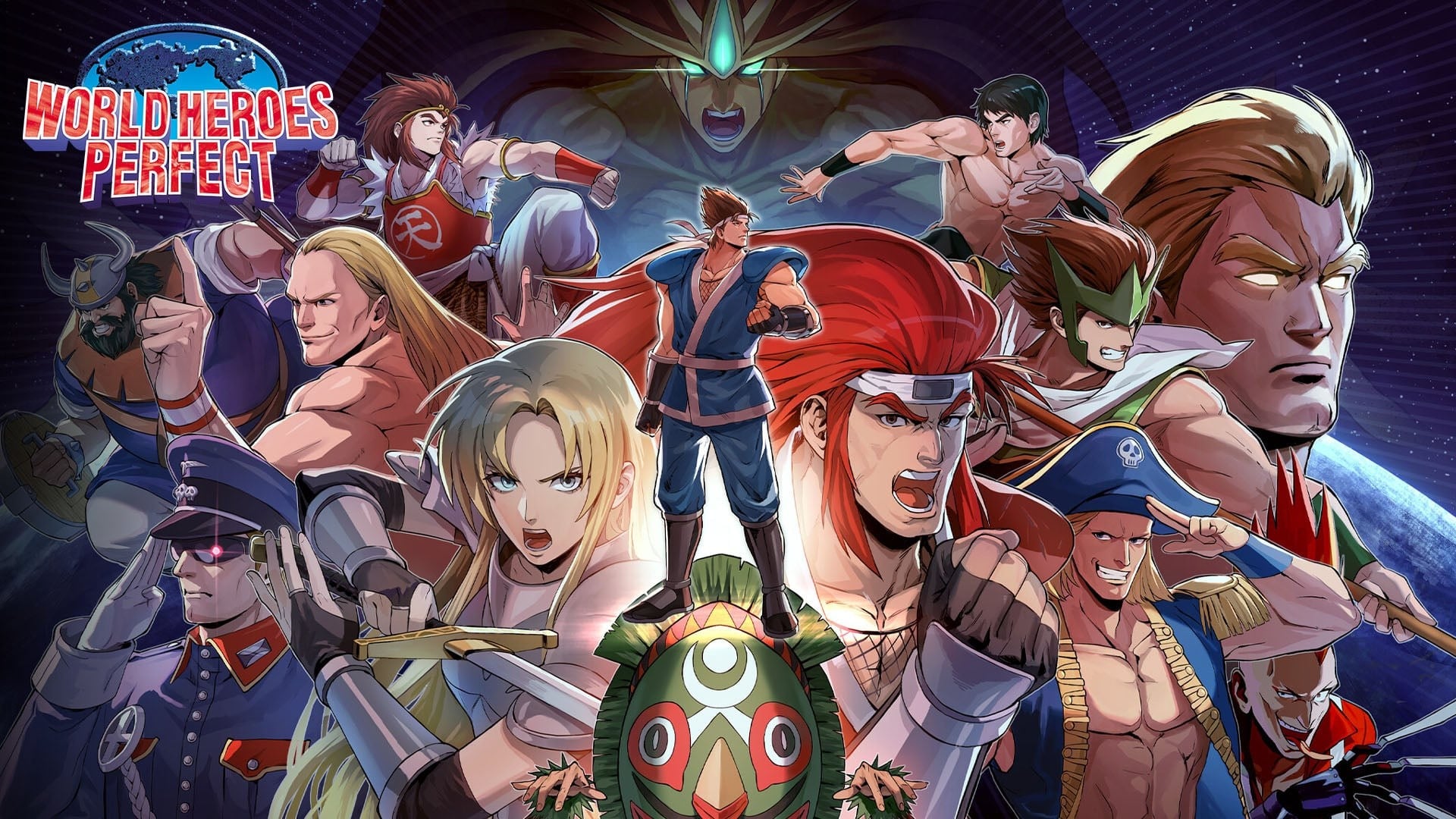 World Heroes Perfect arcade fighting game artwork featuring classic Neo Geo fighters