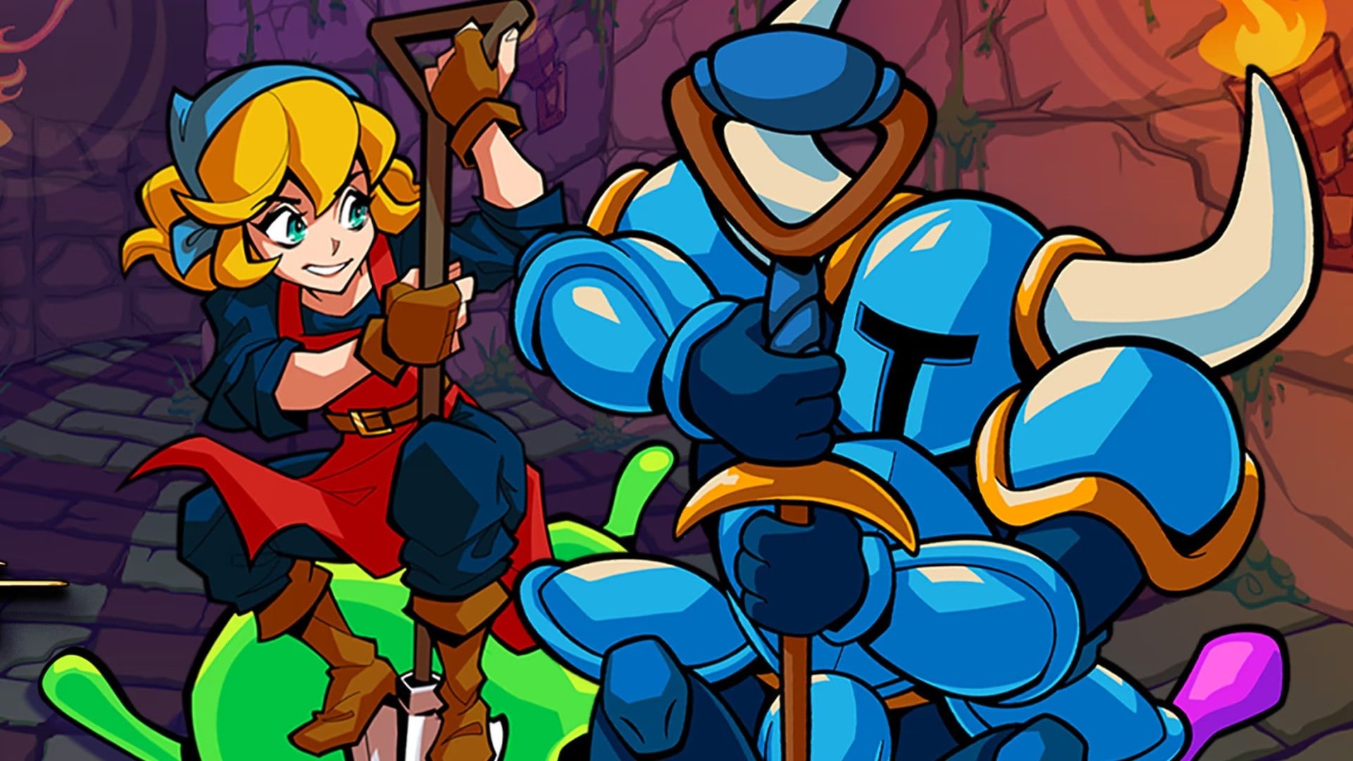 Shovel Knight appearing in Crypt of the NecroDancer crossover DLC
