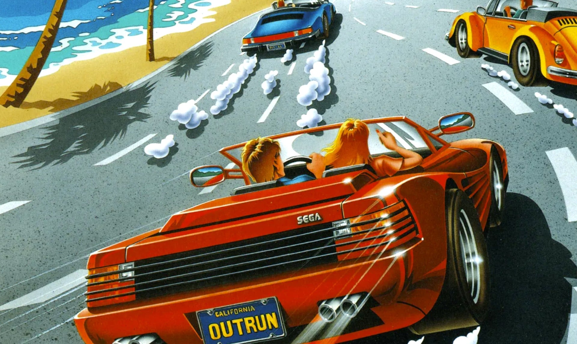 Classic Sega arcade machines with bright retro colors