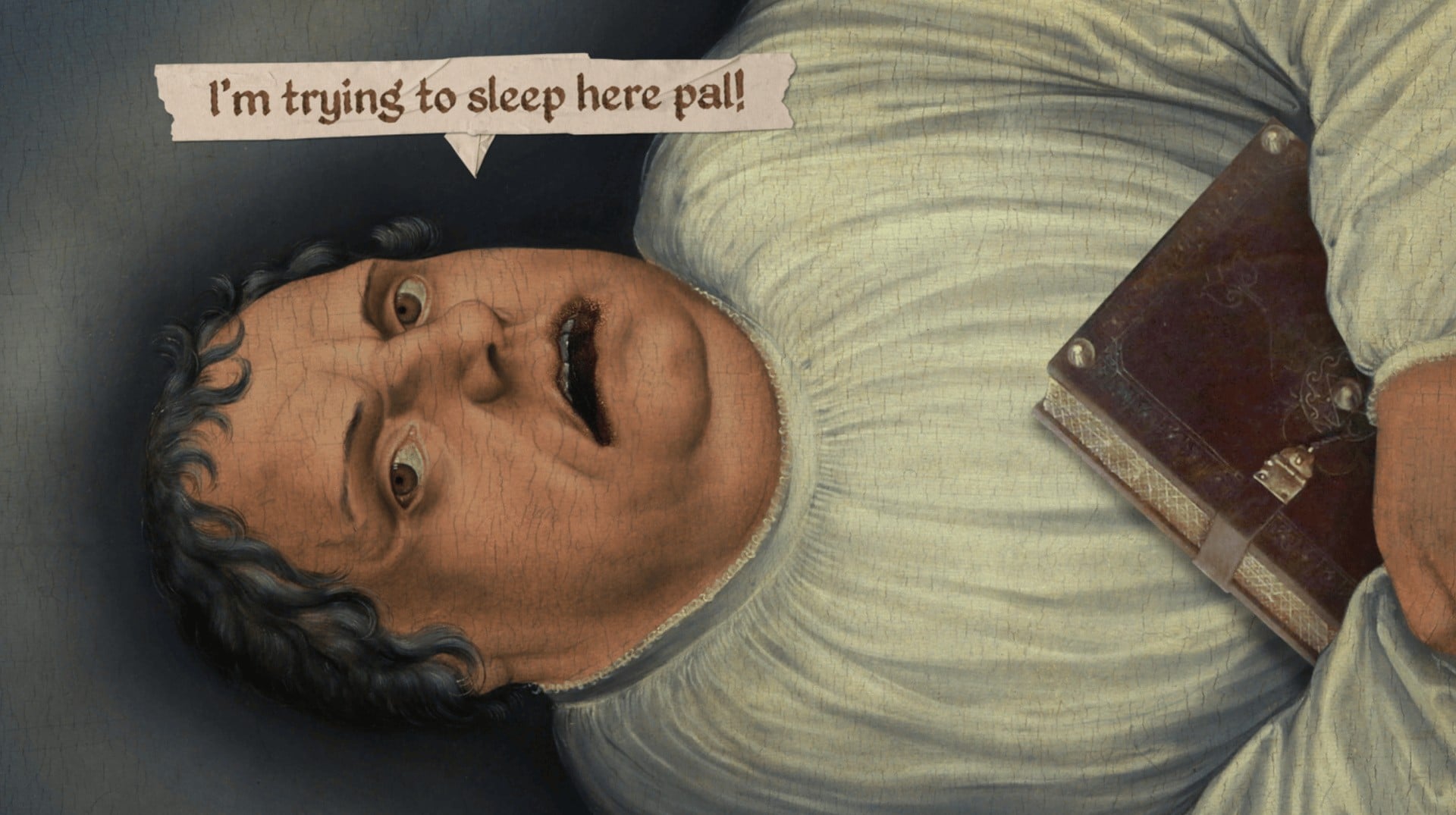 Renaissance-style artwork from The Immortal John Triptych showing its painted adventure game look.