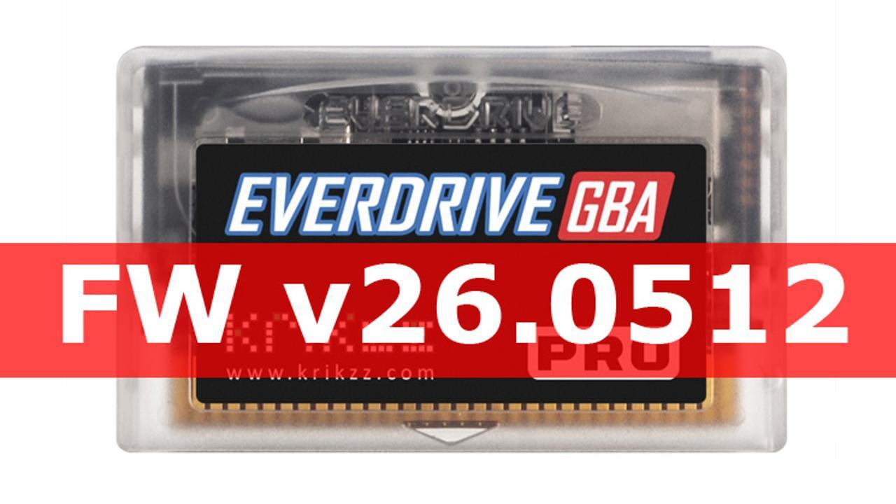 Everdrive GBA Pro cartridge for Game Boy Advance firmware update coverage