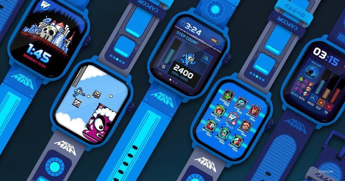 Mega Man My Play Watch product image showing the gaming watch design