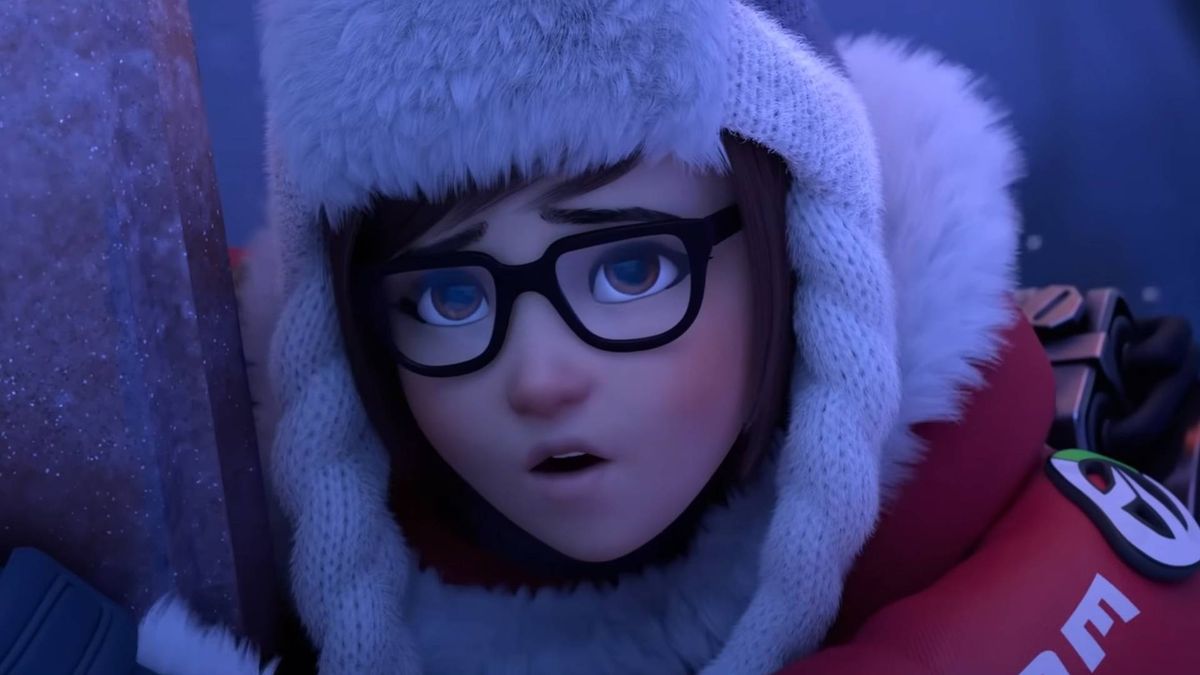 Overwatch heroes in a bright anniversary-style gaming scene