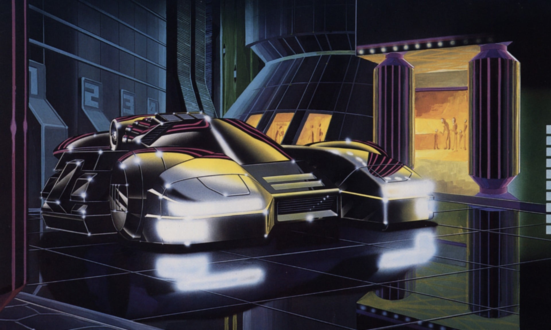 Night Striker arcade artwork and cabinet imagery associated with Taito's 1989 shooter.