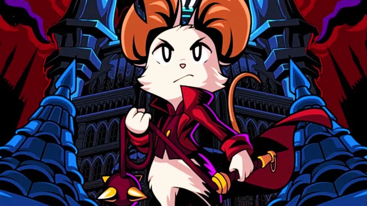 Pixel art style key art for Mina the Hollower on PS5