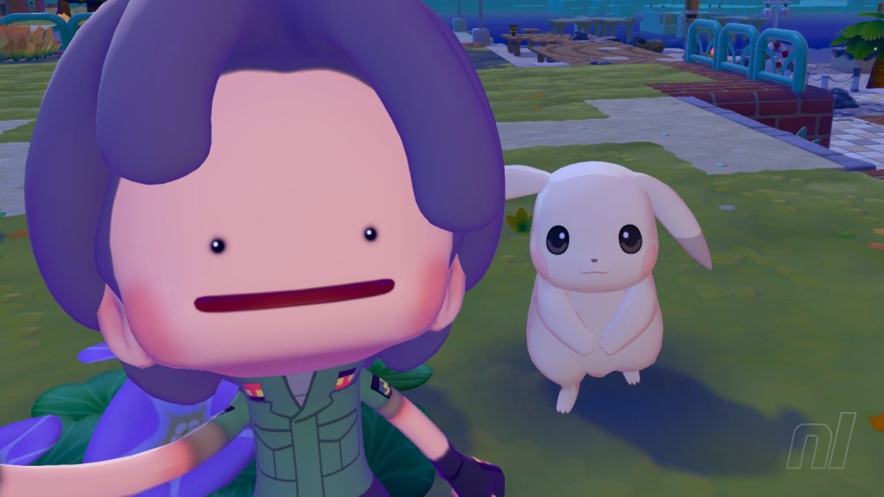 Ditto and familiar Pokémon living among the restored ruins of Kanto in Pokémon Pokopia.
