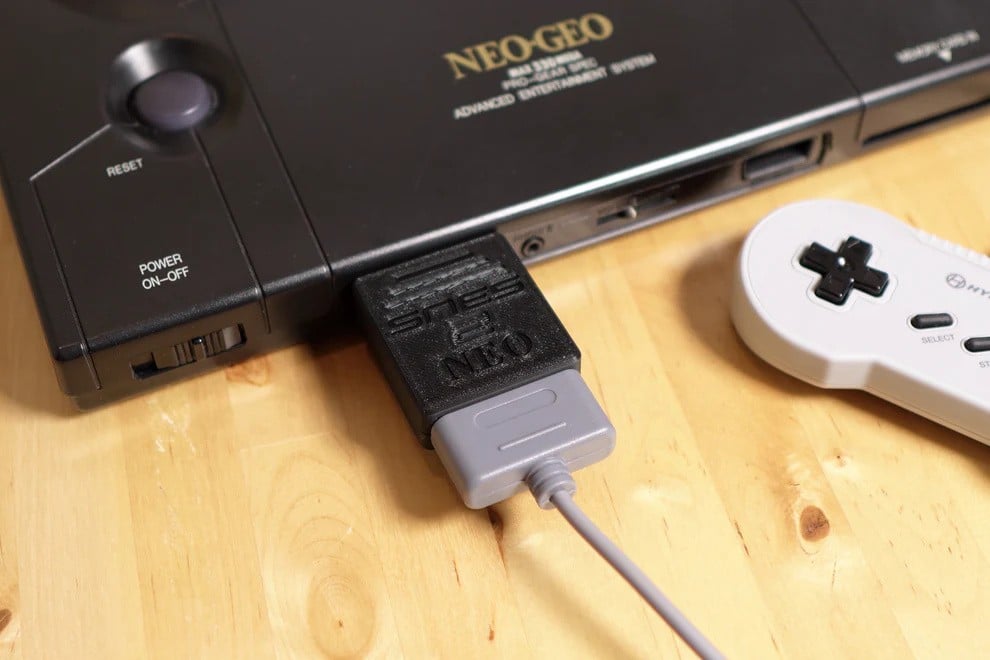 A retro game controller adapter for using Super Nintendo controllers on Neo Geo hardware