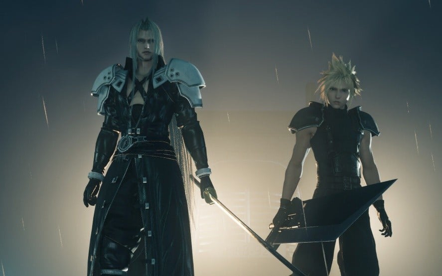 Final Fantasy VII Rebirth shown in a side-by-side graphics comparison for Switch 2, Xbox Series S, and PS5.