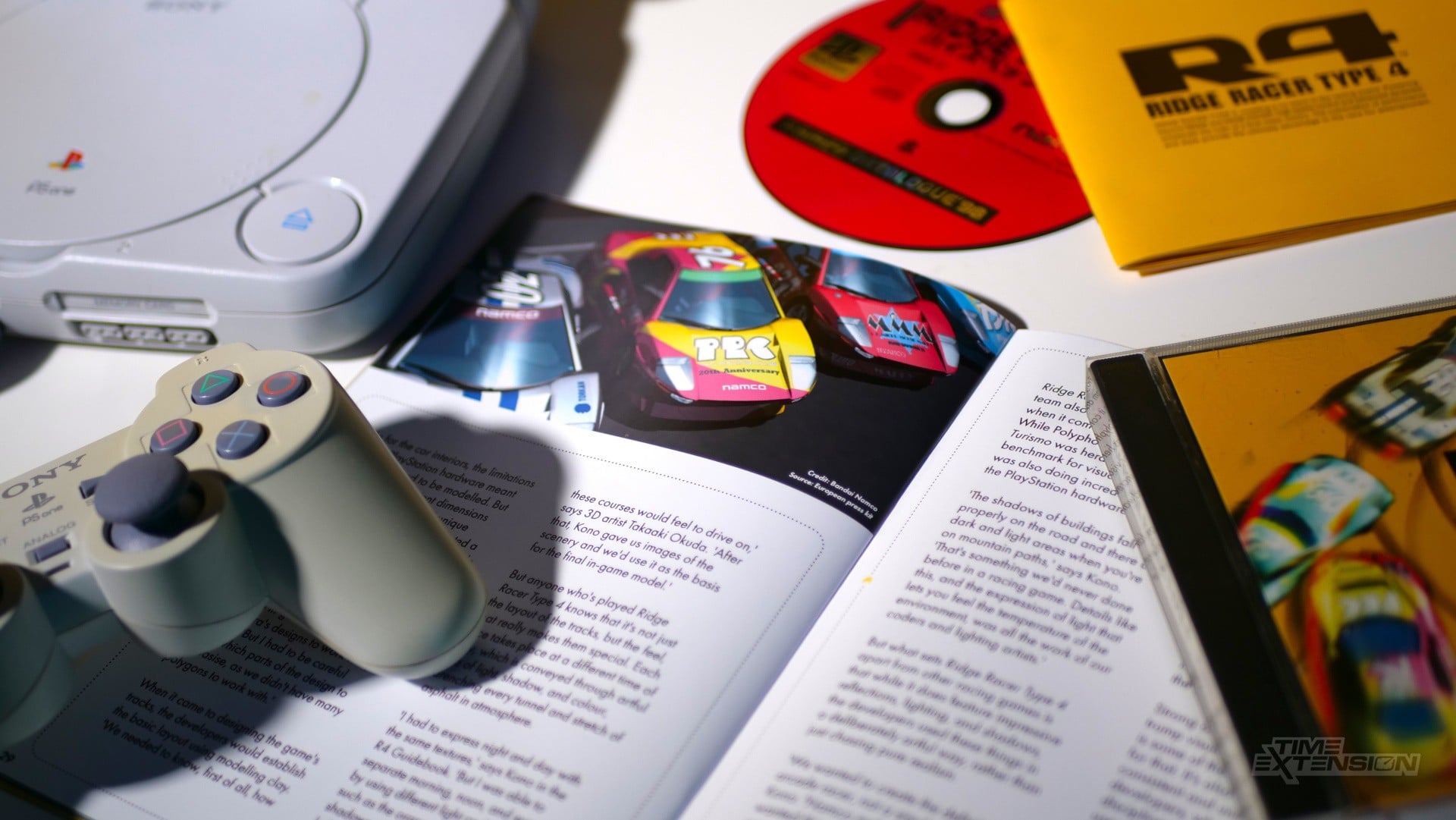 A copy of One More Win, a fanzine-style book about Ridge Racer Type 4, presented as the debut release from Rocket Books.